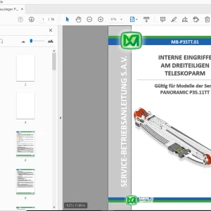 MERLO PANORAMIC P35.11TT INTERNE EINGRIFFE AM DREITEILIGEN TELESKOPARM SERVICEBETRIEBSANLEITUNG - PDF