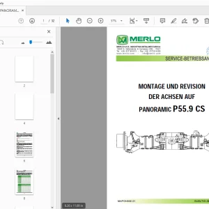 MERLO PANORAMIC P55.9 CS MONTAGE UND REVISION SERVICE-BETRIEBSANLEITUNG - PDF