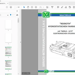 MERLO REXROTH HYDROSTATISCHEN FAHRANTRIEBS ELEKTRONISCHEN STEUERUNG SERVICE-BETRIEBSANLEITUNG - PDF