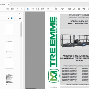 MERLO TREEMME ARBEITSBÜHNE UND TELESKOPSTAPLER BEDIENUNGS-UND WARTUNGSHANDBUCH - PDF