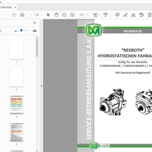 MERLO TURBOFARMER (I,II) PANORAMIC REXROTH HYDROSTATISCHEN FAHRANTRIEBS SERVICE-BETRIEBSANLEITUNG - PDF