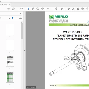MERLO WARTUNG DES PLANETENGETRIEBE SERVICE-BETRIEBSANLEITUNG - PDF