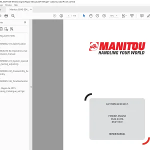 Manitou 854E-E34TA, 854F-E34T (Perkins Engine) Repair Manual 647173