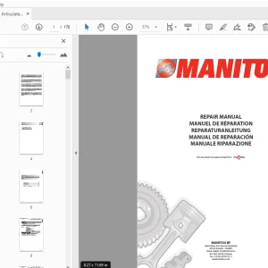 Manitou Articulated Jib Platform 160 ATJ FC 180 ATJ EURO 3 Repair Manual - PDF