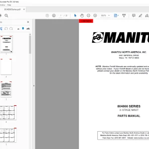Manitou Crane 804866 SERIES 3-STAGE MAST PARTS MANUAL