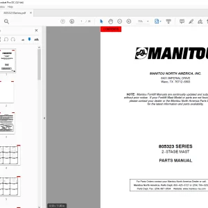 Manitou Crane 805323 SERIES 2-STAGE MAST PARTS MANUAL  - PDF DOWNLOAD