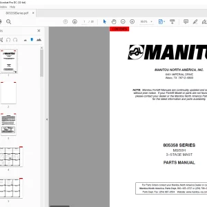 Manitou Crane 805358 SERIES MSI50H 3-STAGE MAST PARTS MANUAL