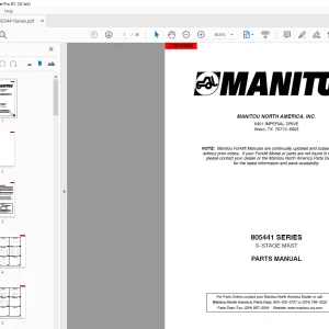 Manitou Crane 805441 SERIES 3-STAGE MAST PARTS MANUAL - PDF DOWNLOAD