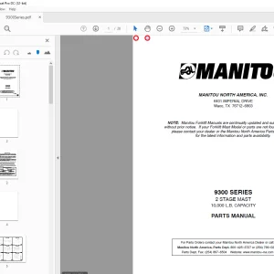 Manitou Crane 9300 SERIES 2 STAGE MAST PARTS MANUAL - PDF DOWNLOAD
