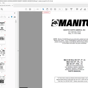 Manitou Crane M24 30-50 CP-P-G Mast Parts Manual  - PDF DOWNLOAD