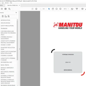 Manitou DANA Axle 212 47983EN Repair Manual_08-2020