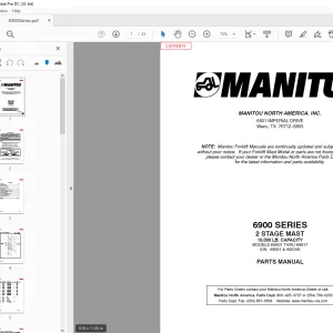 Manitou Forklift 6900 SERIES 2 STAGE MAST PARTS MANUAL  - PDF DOWNLOAD