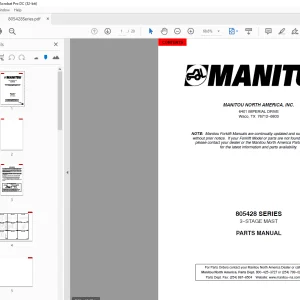 Manitou Forklift 805428 SERIES MAST PARTS MANUAL - PDF DOWNLOAD