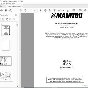 Manitou Forklift MA 460 MA 470 Parts Manual - PDF DOWNLOAD