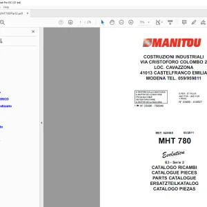 Manitou Forklift MHT 780 Parts Manual - PDF DOWNLOAD