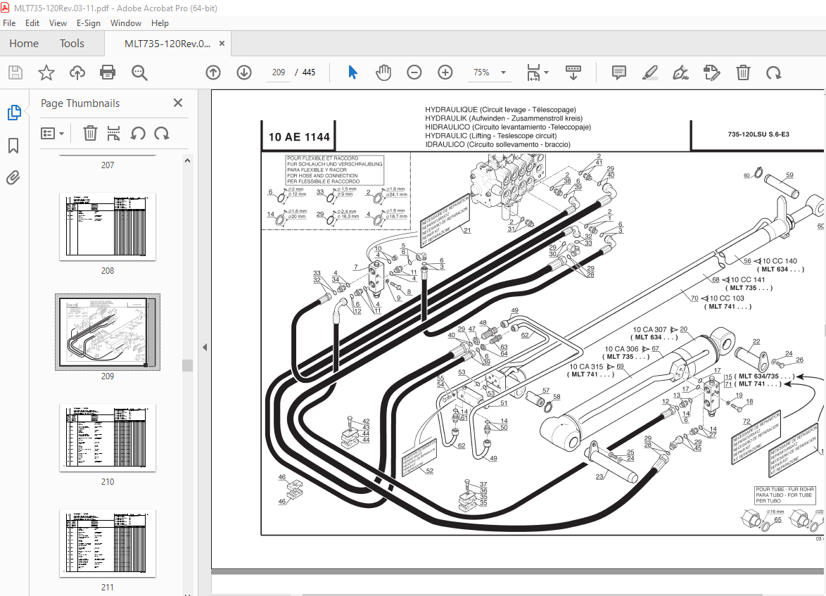 Manitou Forklift MLT 735 120 LSU S6-E3 Parts Manual - PDF DOWNLOAD ...