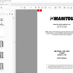 Manitou Forklift MLT 940-120 LSU Turbo Series 3-E2 Parts Manual PDF
