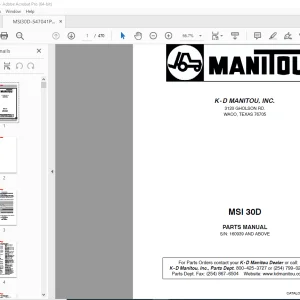 Manitou Forklift MSI 30D Parts Manual - PDF DOWNLOAD