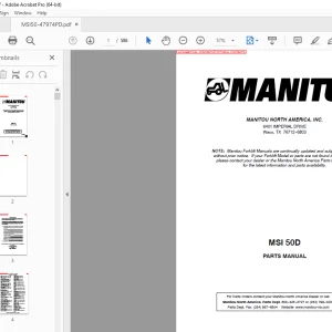 Manitou Forklift MSI 50D Parts Manual - PDF DOWNLOAD