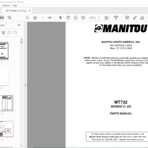 Manitou Forklift MT732 SERIES C-E2 Parts Manual - PDF DOWNLOAD