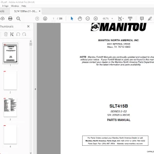 Manitou Forklift SLT415B SERIES 2-E2 Parts Manual - PDF DOWNLOAD