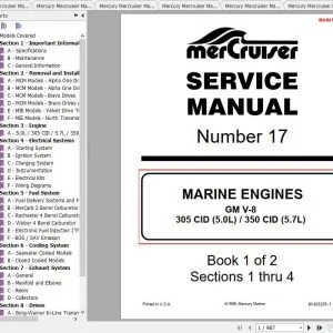 Mercury Mercruiser Marine Engine PDF Service Manual - DOWNLOAD