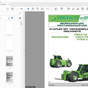Merlo Panoramic P55.9 CS P60.9 CS P75.9 CS BEDIENUNGS-UND WARTUNGSANLEITUNG - PDF