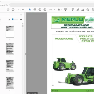 Merlo Panoramic P55.9 CS P60.9 CS P75.9 CS BEDIENUNGS-UND WARTUNGSANLEITUNG - PDF