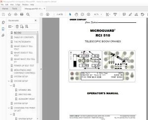Microguard RCI 510 Telescopic Boom Crane Operator's Manual PDF