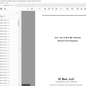 Navistar 2016 - 2021 IC Bus® BE / CE Series Electrical Circuit Diagrams Manual