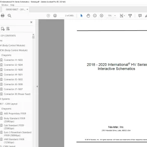 Navistar 2018 - 2020 International HV Series Schematics Manual 0000018827