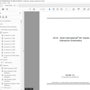 Navistar 2018 - 2020 International® MV Series Electrical Circuit Diagrams Manual