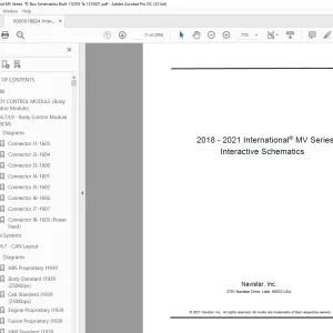 Navistar 2018 - 2021 International MV Series Schematics Manual 0000018824
