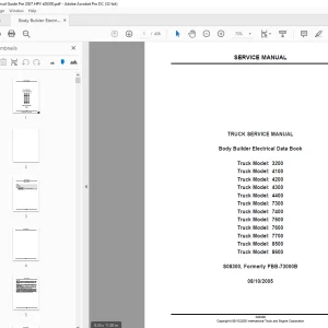 Navistar 3200 4100 Body Builder Electrical Data Book TRUCK SERVICE MANUAL