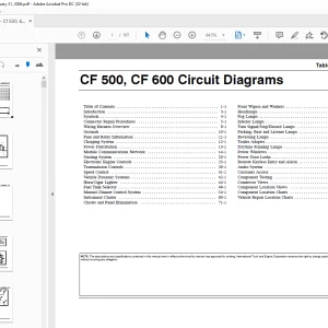Navistar CF 500 and CF 600 Circuit Diagrams Manual - PDF DOWNLOAD