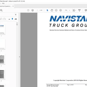 Navistar Electrical Systems MV HV Sales Data Book Guide Manual