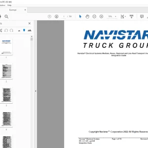 Navistar Electrical Systems Medium, Heavy, Regional and Line Haul Transport Vocational Series Integration Guide Manual
