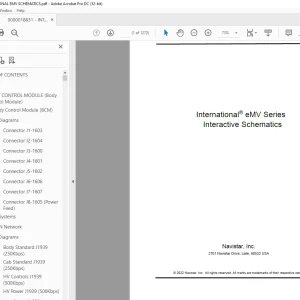 Navistar International EMV Series Schematics Manual 0000018831