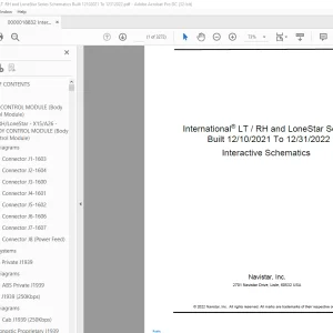 Navistar International LT  RH  and LoneStar Series Schematics Manual 0000018832 - PDF DOWNLOAD