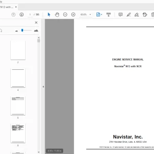 Navistar N13 with SCR Engine Service Manual - PDF