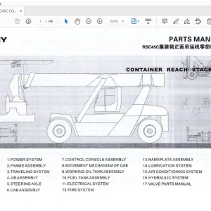 Sany RSC45C Reach Stacker Spare Parts Manual PDF