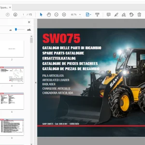 SANY SW075 ARTICULATED LOADER PARTS MANUAL - PDF DOWNLOAD