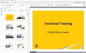 SDLG LG958 Wheel Loader Technical Training Manual - PDF
