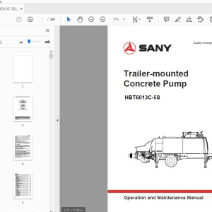 Sany HBT6013C-5S Trailer-mounted Concrete Pump Operation & Maintenance Manual - PDF