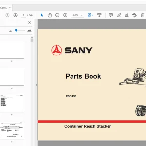 Sany RSC45C Container Reach Stacker Parts Manual - PDF