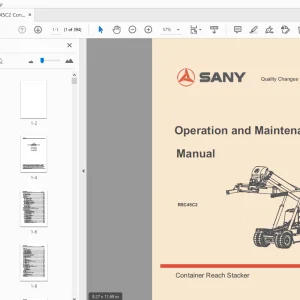 Sany RSC45C2 Container Reach Stacker Operation & Maintenance Manual - PDF