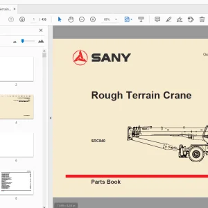 Sany SRC840 Rough Terrain Crane Parts Manual - PDF