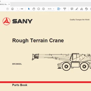 Sany SRC865XL Rough Terrain Crane Parts Manual - PDF