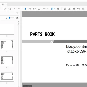 Sany SRSC45C2 Body,container reach stacker Part Manual - PDF