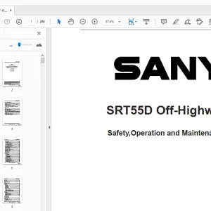 Sany SRT55D Off-Highway Trucks Safety, Operation and Maintenance Manual - PDF